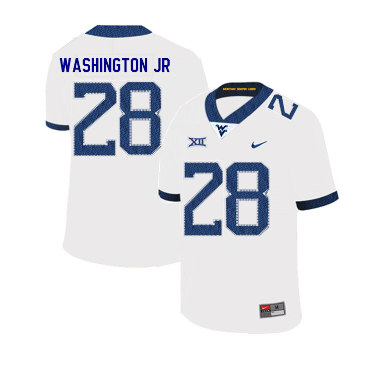 2019 Men #28 Keith Washington Jr. West Virginia Mountaineers College Football Jerseys Sale-White - Click Image to Close